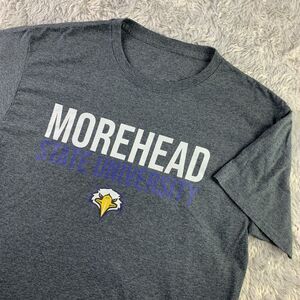 Morehead State Eagles Shirt Mens Medium Gray White Blue Short Sleeve Crew Neck